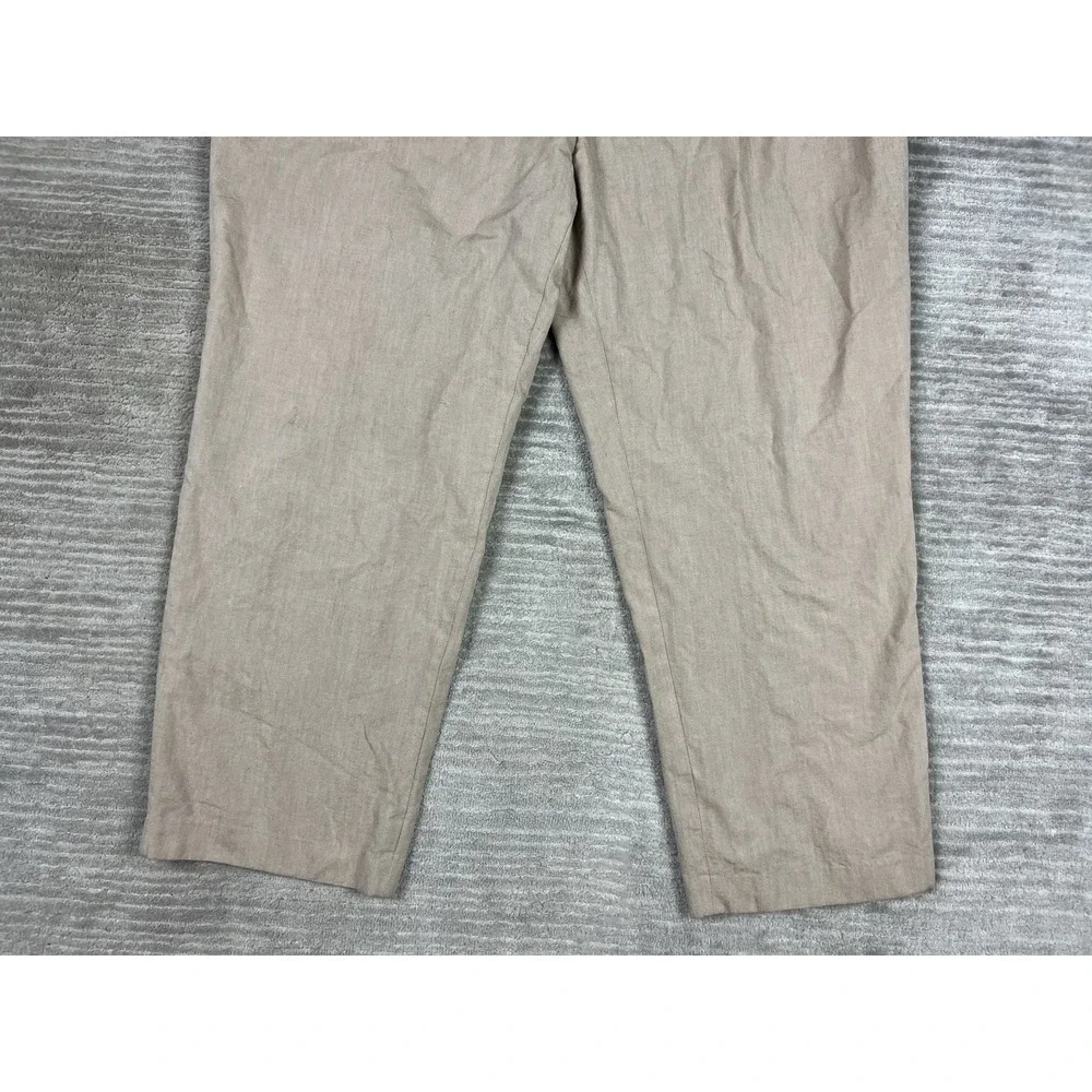T Harris London Pants‎ Mens 44X32 Brown Straight Leg Chino Pleated Casual